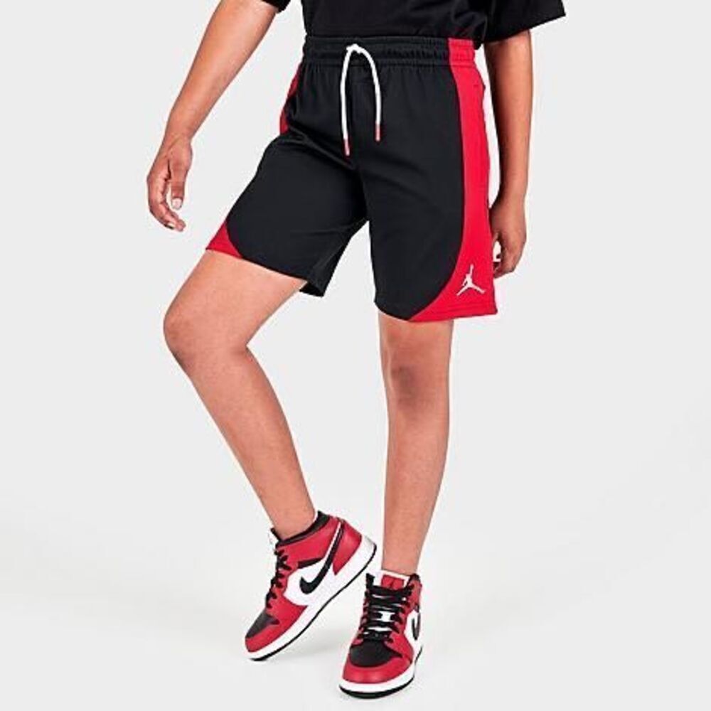 Jordan Big Jumpman Dri-fit Basketball Shorts Girls Boys Black Gym Red Size M New